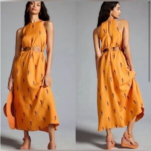 Farm Rio Parrot Halter Maxi Dress Large